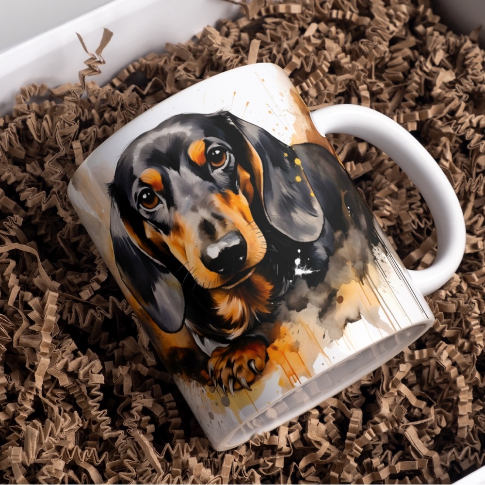 Handmade Dachshund Coffee Cup | New 15oz Sublimated Coffee Mug